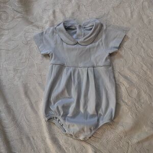 The Beaufort Bonnet Company Light Blue Peter Pan Collar One-Piece